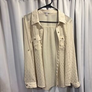 Faith and Joy Cream Sheer Blouse